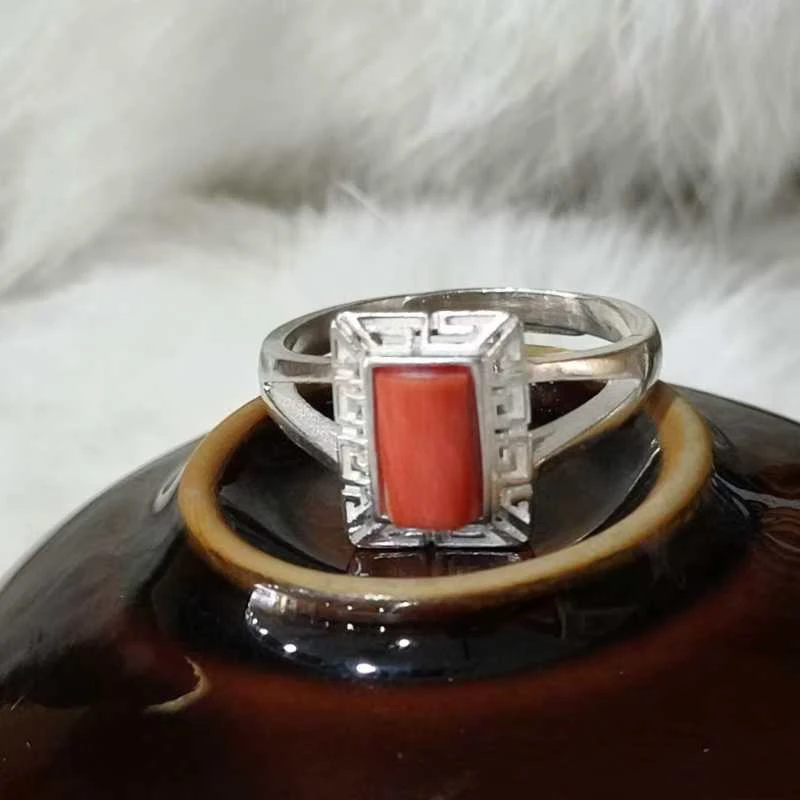 足银戒指 蒙古元素 原创设计 简约时尚款 红姗姗