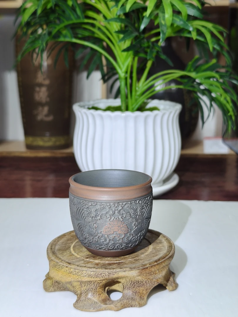 坭兴陶精品凤纹杯