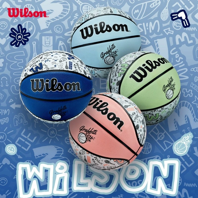 Wilson威尔胜官方2023新款街头涂鸦户外成人标准7号耐磨橡胶篮球