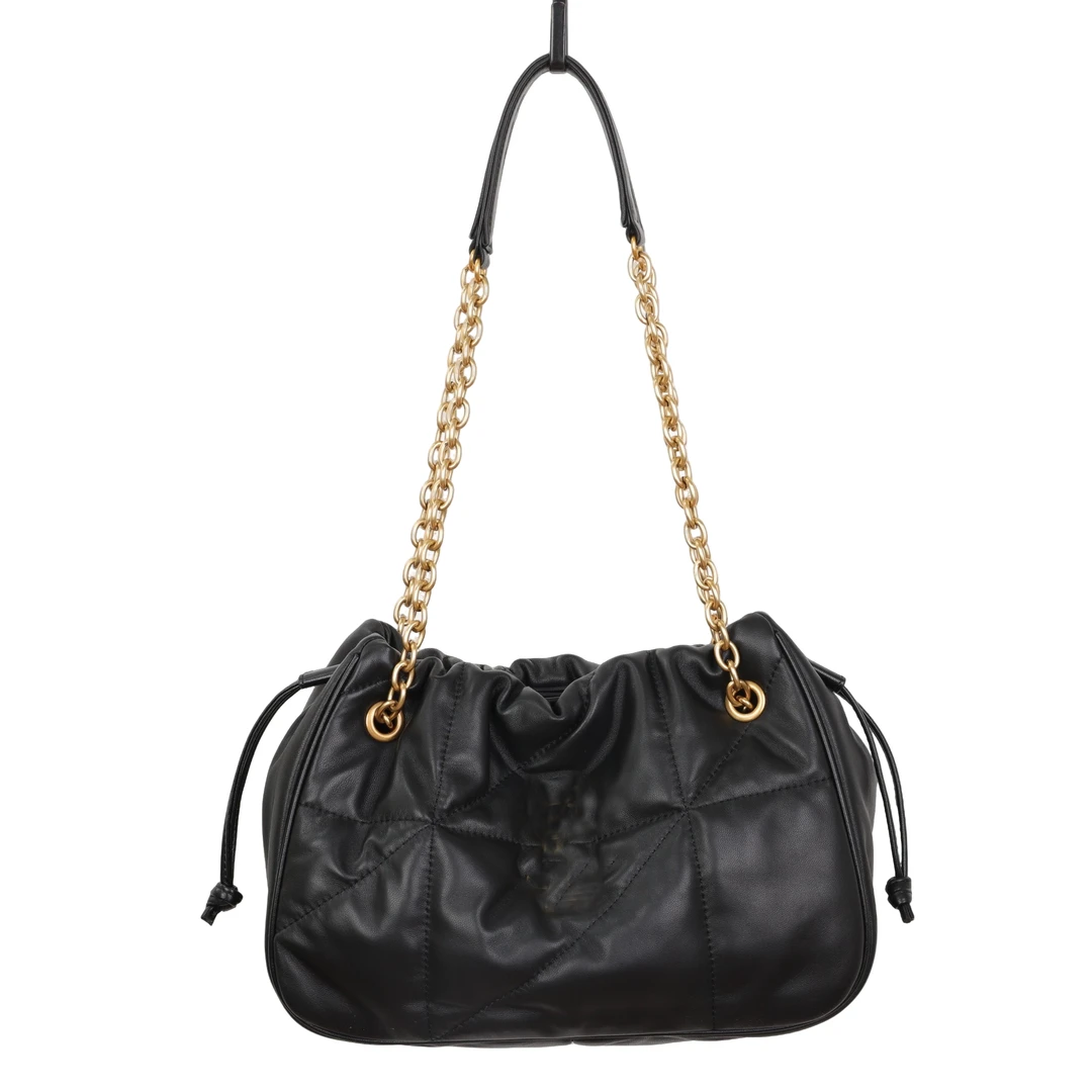 羊皮杨树林包包2025秋冬新款真皮女包单肩包大容量斜挎包抽绳包