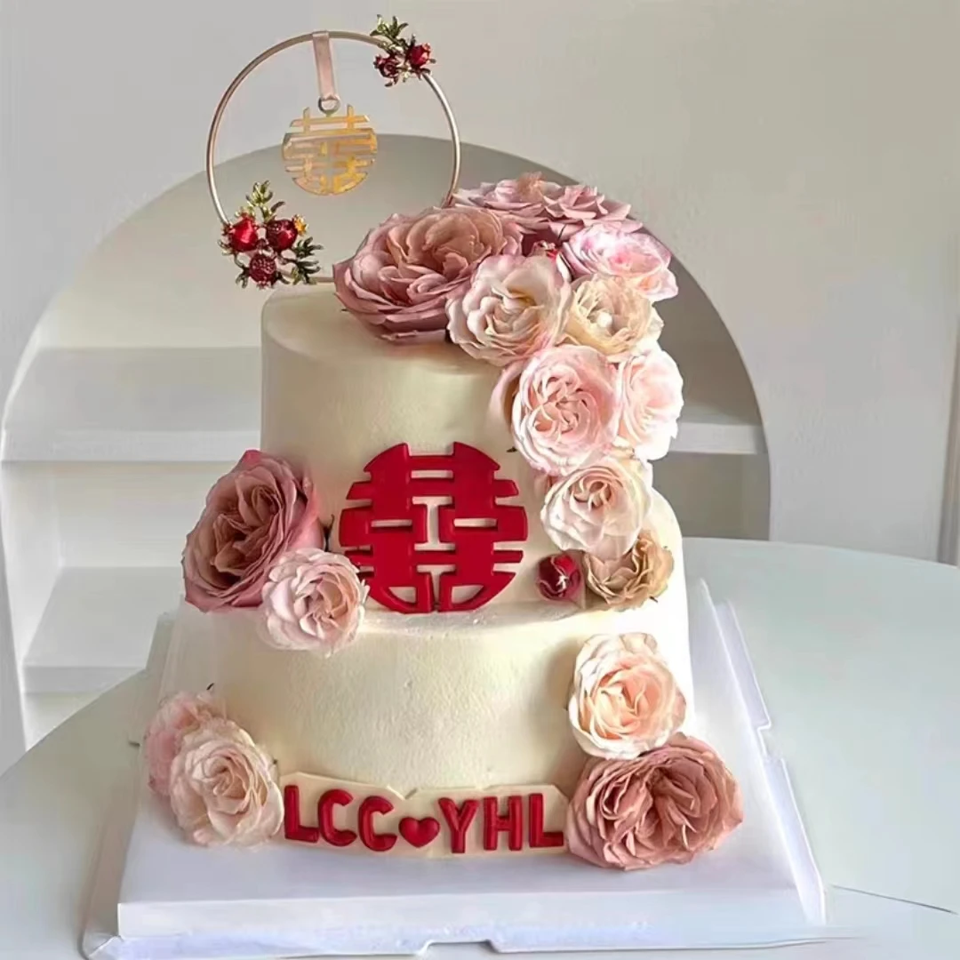 网红订婚蛋糕纪念日新鲜美味定制全国本地同城配送纸杯鲜花组合款