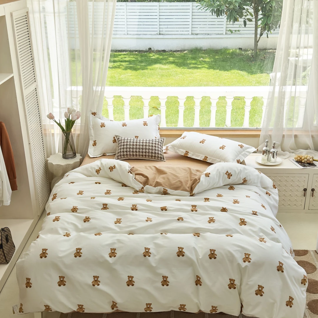 【高支高密床单被套】100%纯棉可爱风少女心学生宿舍印花田园风