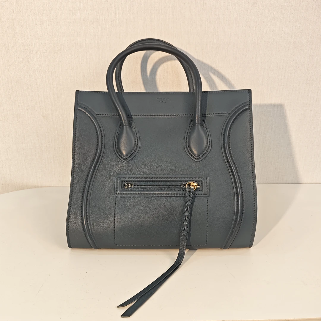 95新 Celine/思琳 霾蓝色笑脸包大号【5型潮奢】