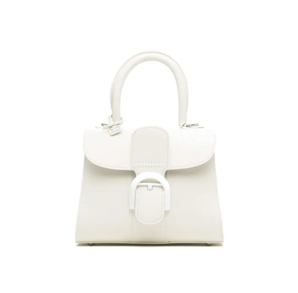 99新 Delvaux/德尔沃 白色/黑色 银扣brilliant mini手提包