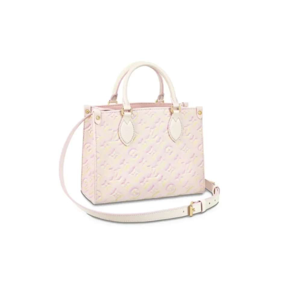 95新 LouisVuitton/路易威登 粉色On The Go小号托特包【5型潮奢】