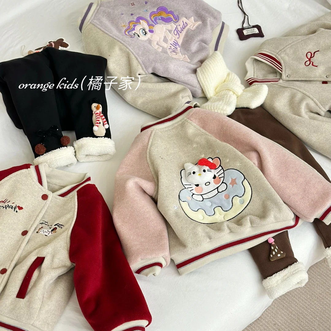 女童小马宝莉外套儿童夹棉加厚棒球服冬装小童上衣HS55191