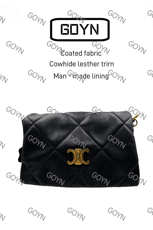 GOYN手工真皮女包金门三角格腋下斜跨油蜡包C 10443-1