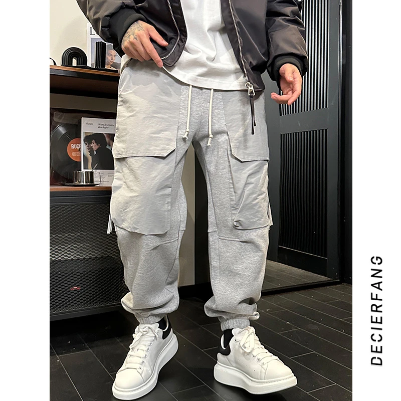 01-828新款卫裤潮牌男士休闲裤宽松时尚百搭工装运动卫裤男生