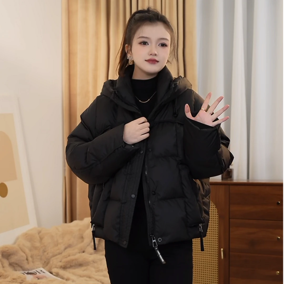 【菲菲】冬季短款羽绒服显瘦百搭新款韩版加厚小个子连帽时尚外套