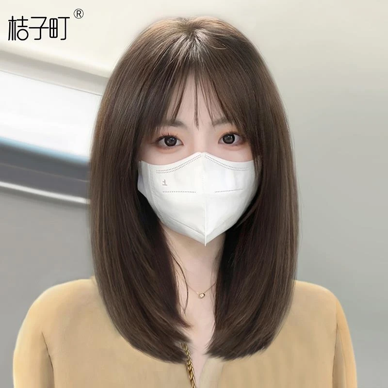 假发女短发长发锁骨发全头套女自然仿真发全真人发网红整顶假发套