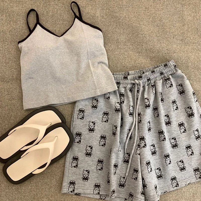 带胸垫睡衣女士夏季吊带2025年新款性感背心短裤家居服套装可外穿