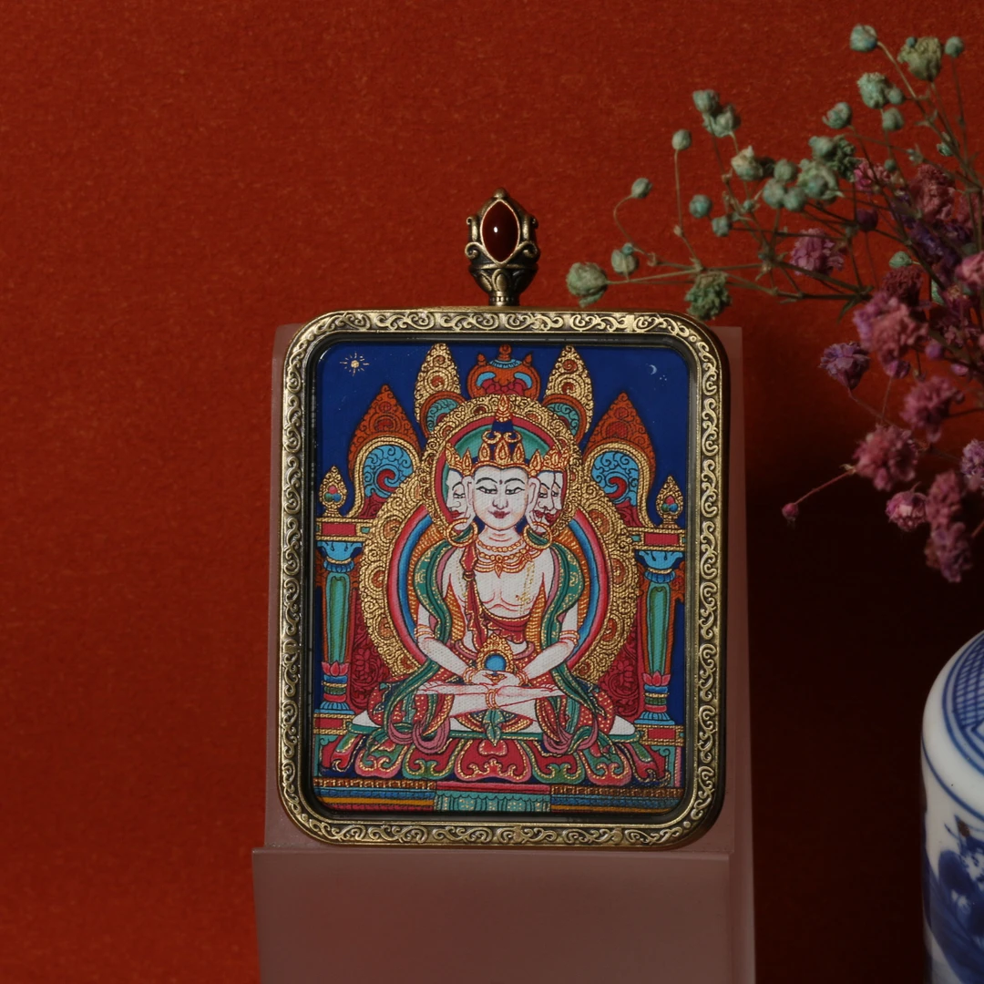 随身手绘微唐 小唐卡 大日 齐岗吊坠 民族风