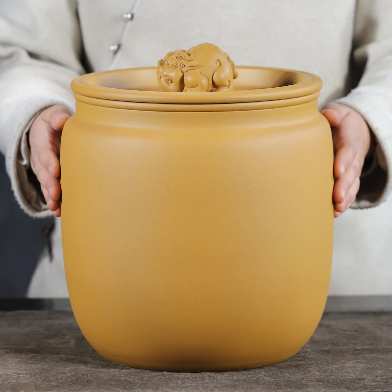 宜兴紫砂茶叶罐原矿茶饼罐8饼普洱茶储存罐家用密封存茶仓存茶罐