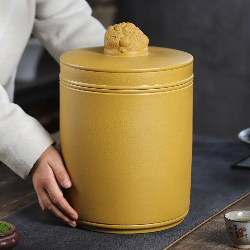 宜兴紫砂茶叶罐原矿茶饼罐家用密封存茶仓存茶罐8饼普洱茶储存罐