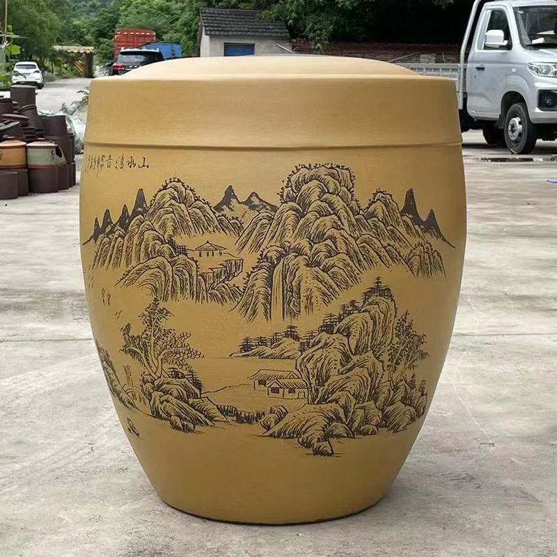 180饼大号紫砂茶叶罐原矿手工普洱茶饼储存罐大号家用密封散茶罐