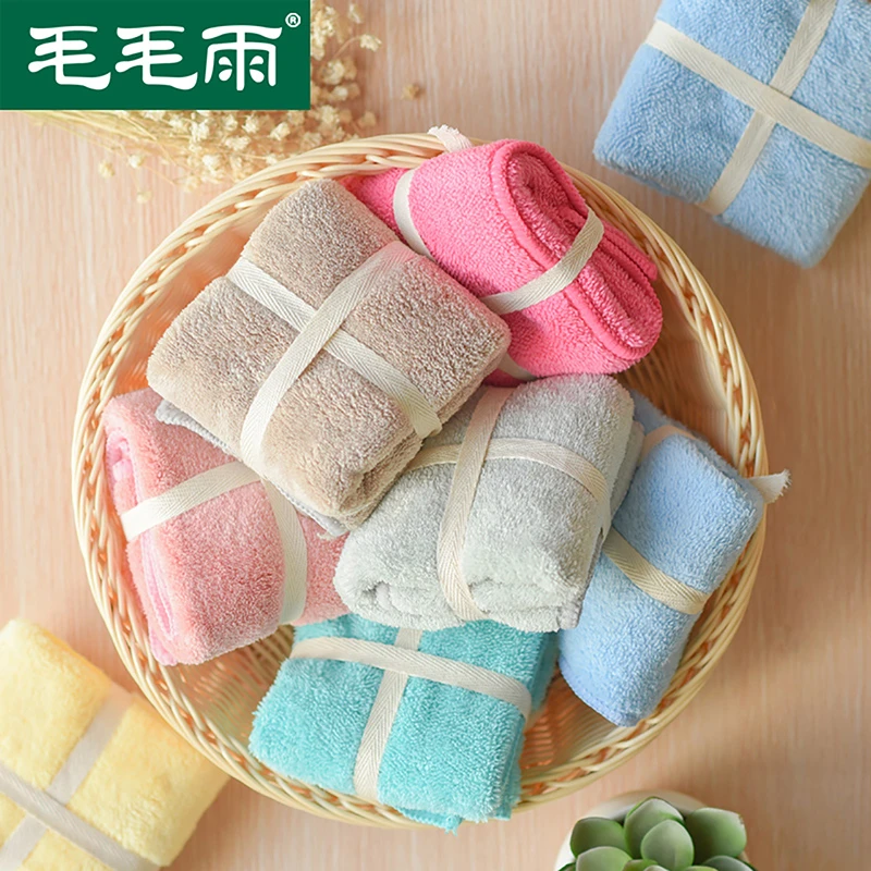 洗脸手巾孩子比纯棉全棉吸水家用四方女速干不掉毛儿童小方巾擦脸