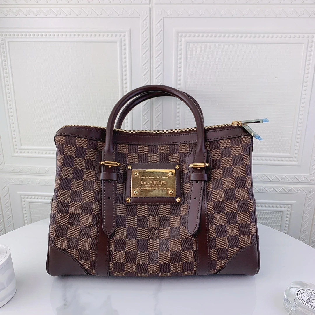 99新 LouisVuitton/路易威登 男女同款棋盘格手提枕头包二奢包包