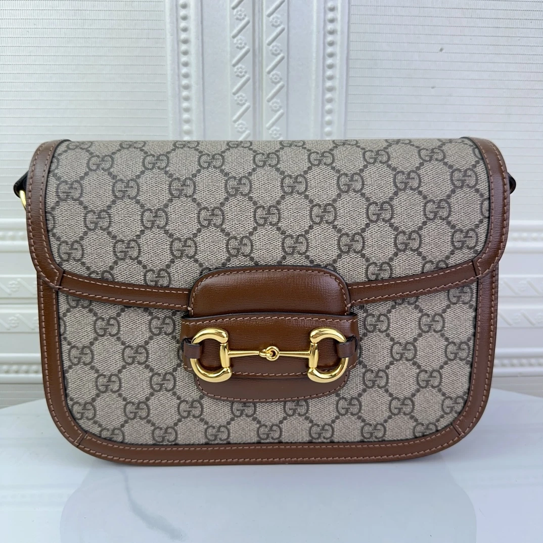 99新 GUCCI/古驰 女士时尚经典1955系列马鞍包单肩腋下包二奢包包