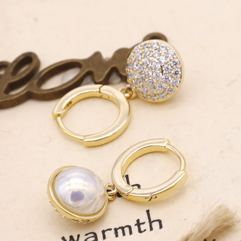 铜合金耳饰 轻奢时尚气质百搭简约高级感双面两带款耳环~3391