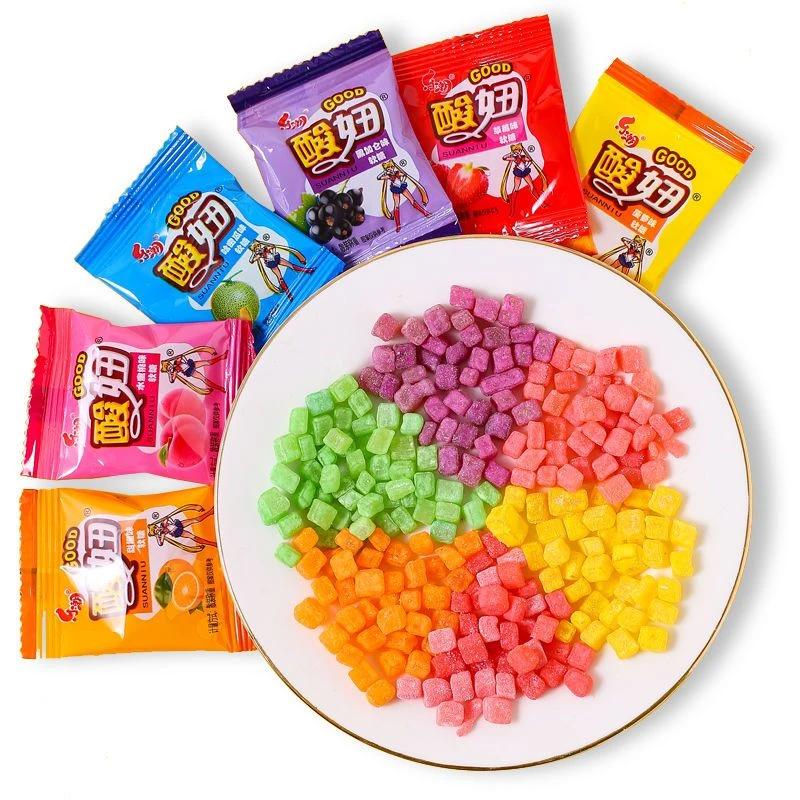 酸妞软糖水果糖混合口味qq糖橡皮糖童年网红90后怀旧零食袋装批发