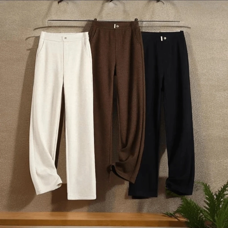 【醋酸+绵羊毛】24年秋冬新款窄版垂感直筒裤阔腿裤长裤拖地裤6309
