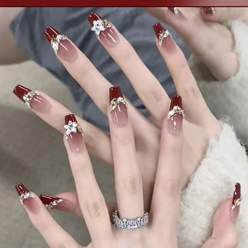 【30片】网红爆款气氛感穿戴甲可爱辣妹风显白法式星星美甲片贴片