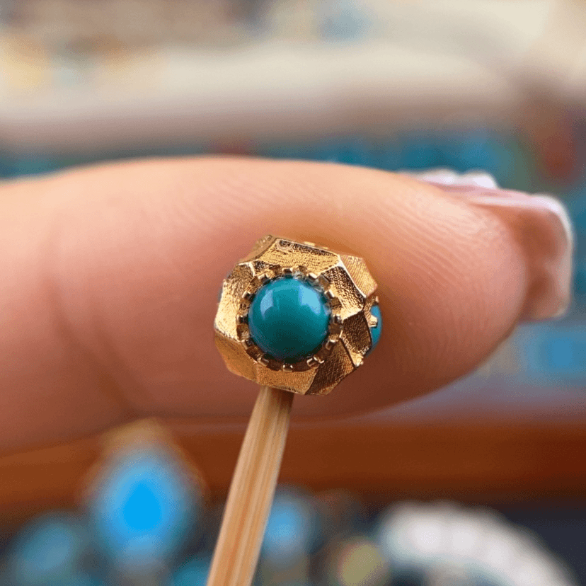 【闪购商品】绿松石金珠18K金镶嵌