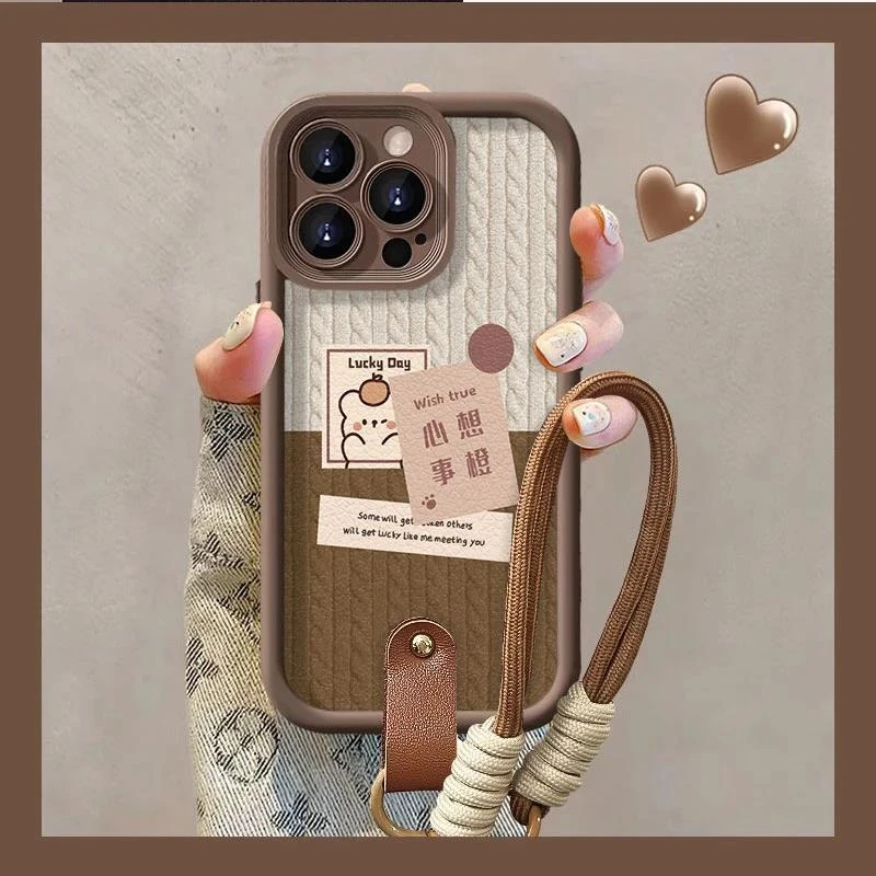 心想事橙适用苹果16iPhone15华为oppovivo小米14手机壳13带挂软套