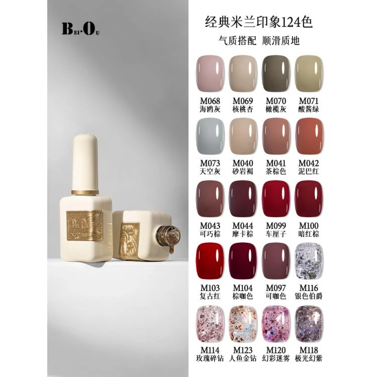 BEI·OU/北鸥M系列单瓶美博会新品甲油胶开店必备美甲套装（无色板）