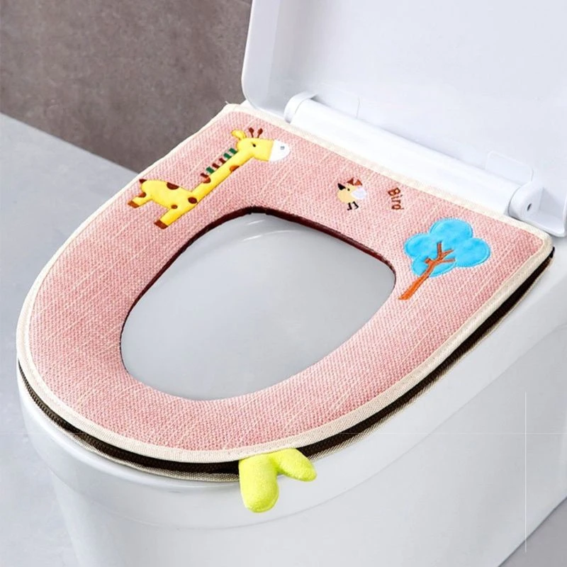 四季厕所马桶垫子亚麻家用高级高档网红卫生间坐便垫马桶坐垫