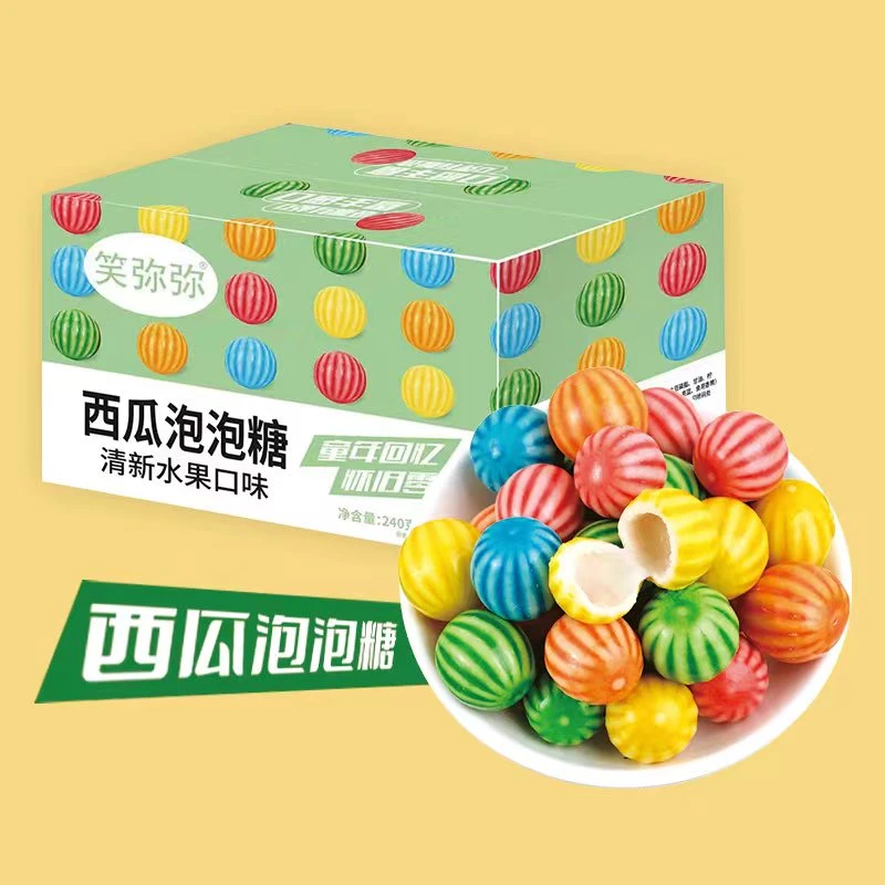 西瓜泡泡糖混合水果味口香糖颜值小包装8090后童年怀旧糖果小零食