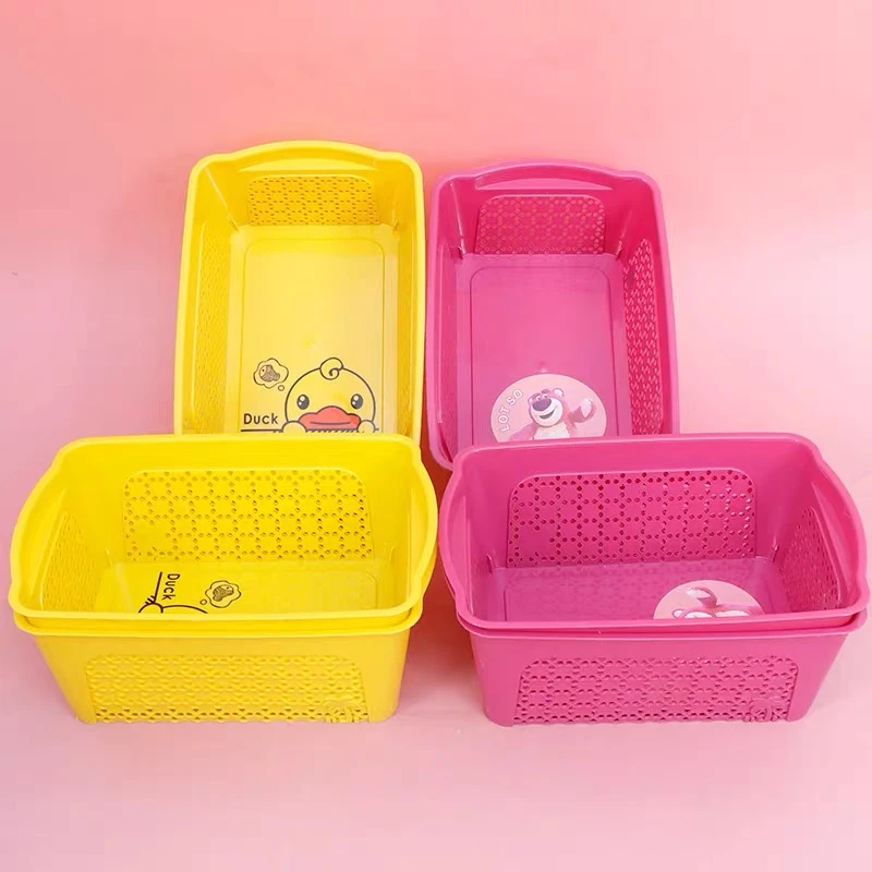 小黄鸭零食杂物收纳箱玩具整理筐家用橱柜置物篮