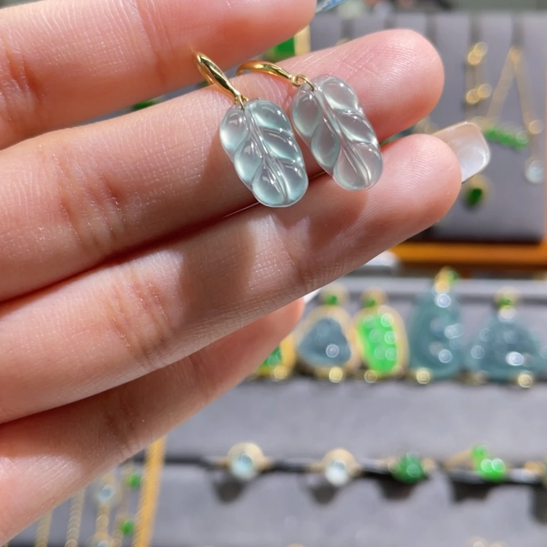 【闪购商品】翡翠耳饰18K金镶嵌