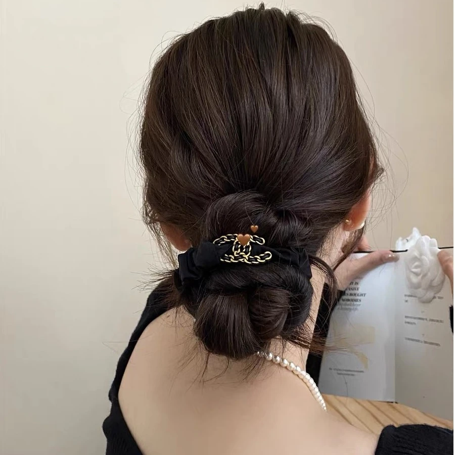 金属蝴蝶结大肠发圈高级感头绳女扎马尾不勒头发高弹力像皮筋发绳