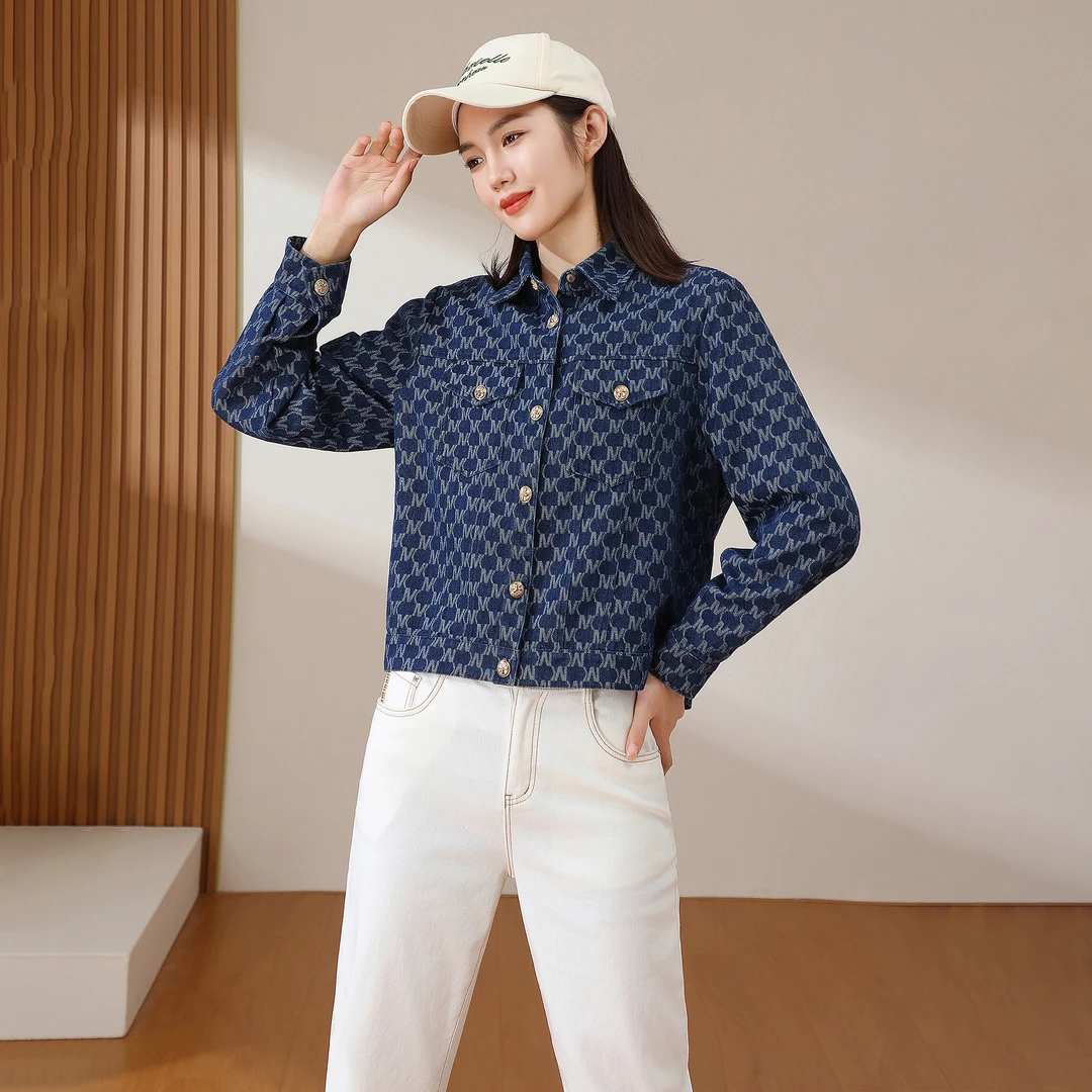 【秋季新款】法式设计感小众简约复古牛仔外套AQ2583 衣长52cm