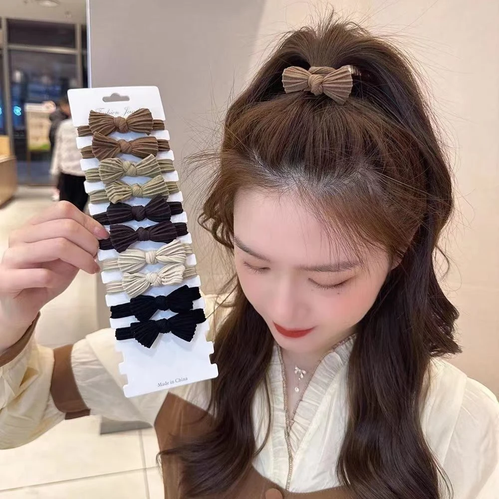 2025新款简约高弹耐用皮筋扎头发蝴蝶结头绳不伤发发圈气质百搭