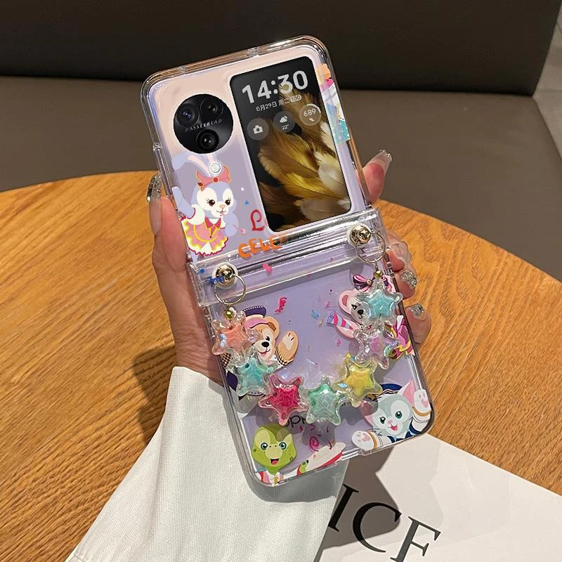 适用于oppofindn3flip手机壳n2flip透明卡通女小熊手提全包保护套