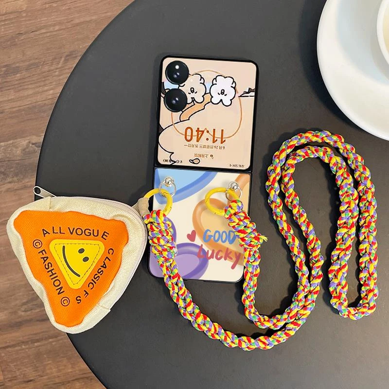 适用小米mixflip手机壳折叠屏创意耳机包斜挎ins彩虹爱心女保护套