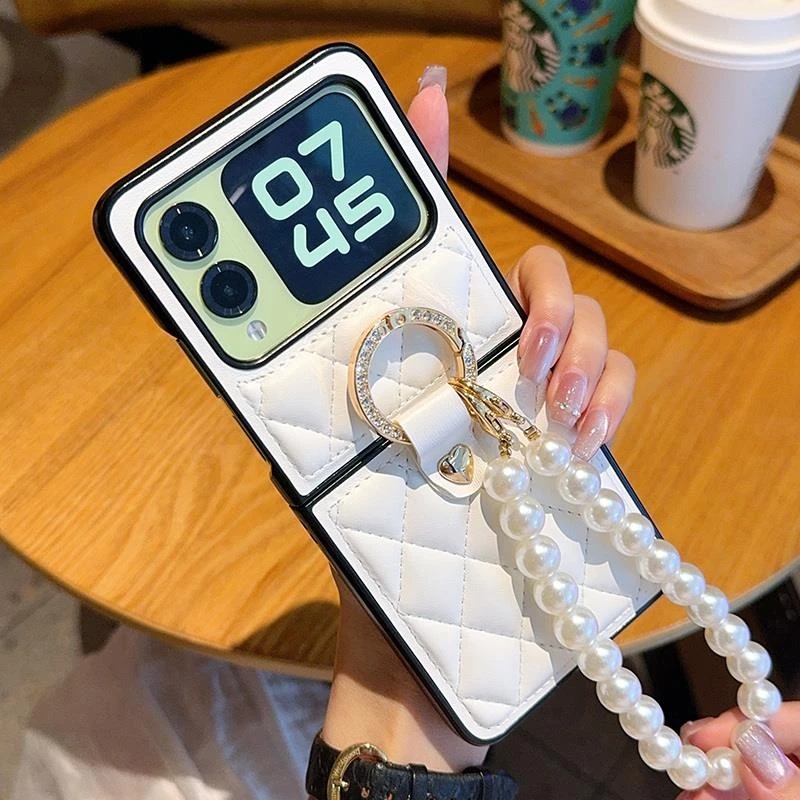 适用华为NovaFlip手机壳折叠屏轻奢高档小香风菱格纹ins风保护套