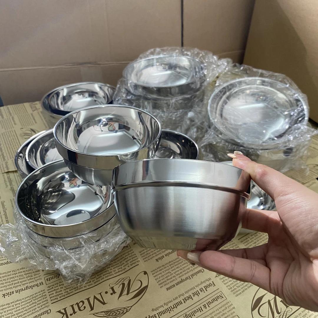 304不锈钢碗家用吃饭儿童小碗双层防烫单个饭碗宝宝辅食碗米饭碗