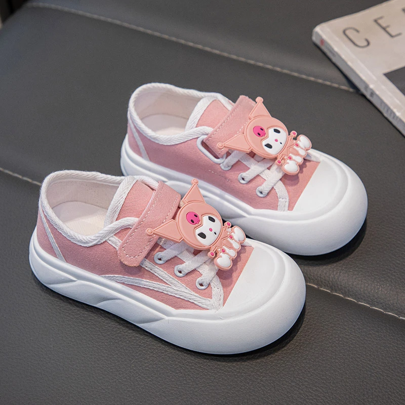 ABC女童帆布鞋2025春秋新款时尚百搭休闲鞋女童库洛米平底运动鞋