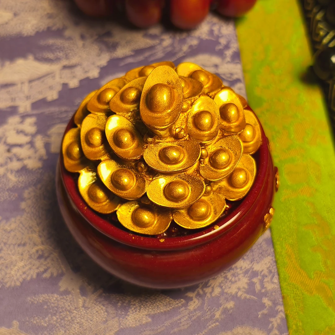 含辰砂工艺品【商品链接】朱砂聚宝盆摆件