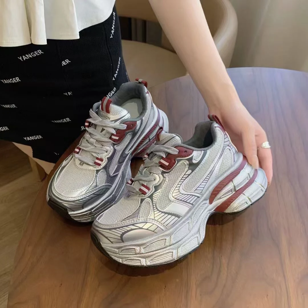 高级感显瘦立体感老爹鞋女厚底网面时尚百搭休闲增高潮流运动鞋