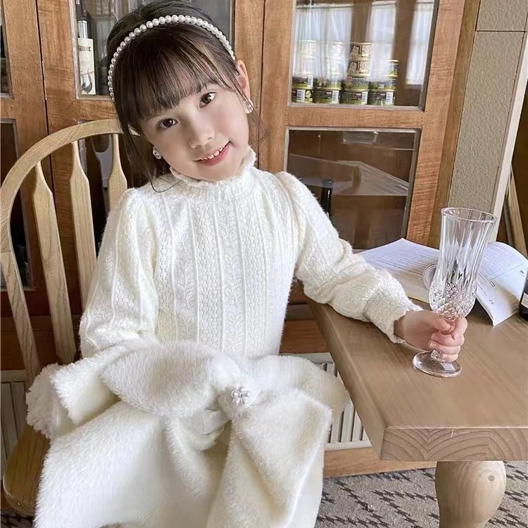 韩国童装女童打底衫2023冬装童装加绒加厚韩版儿童长袖上衣D68110