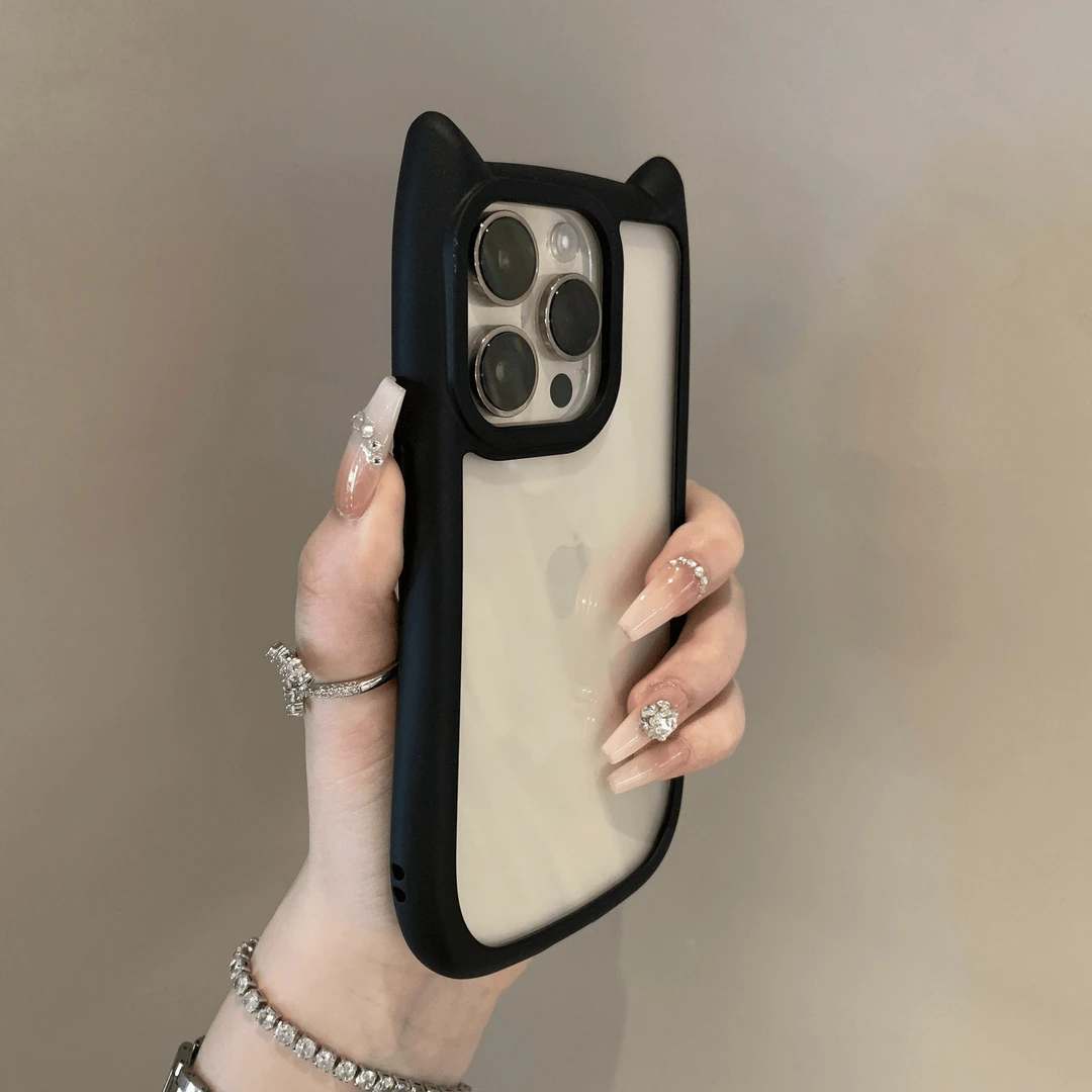 立体猫耳朵透明适用苹果手机壳创意简约爆款保护壳防摔网红潮牌壳