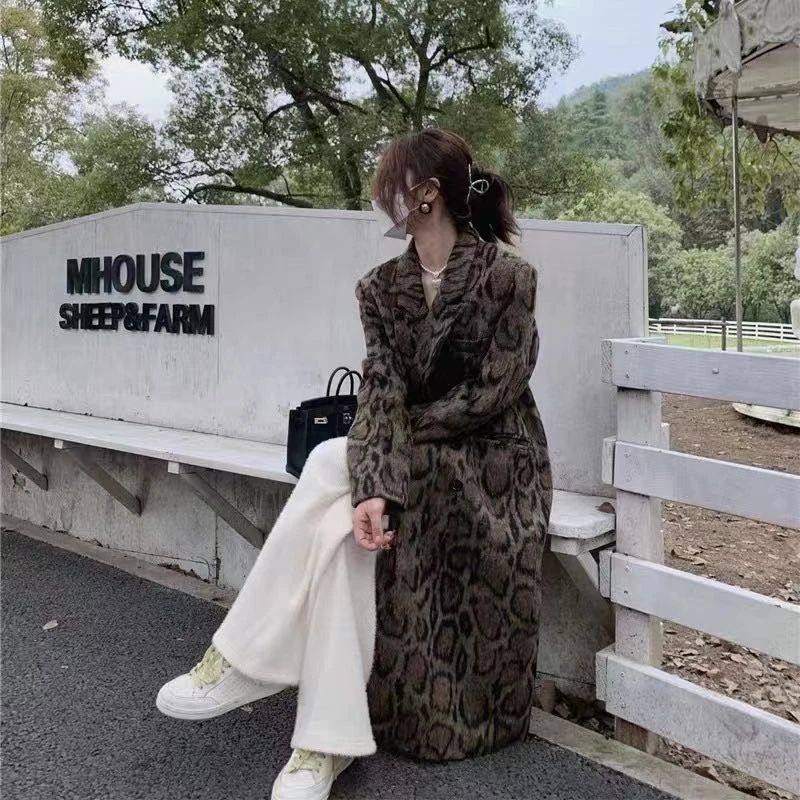 紫拉+930#3370新款双排扣中长款风衣外套