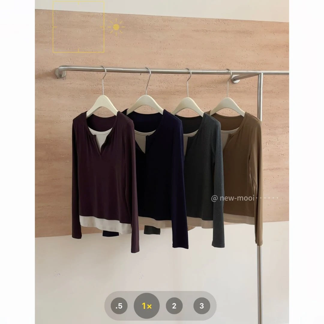 【mooi】‘慢调生活’秋冬新款韩版ins风小众设计感假两件长袖