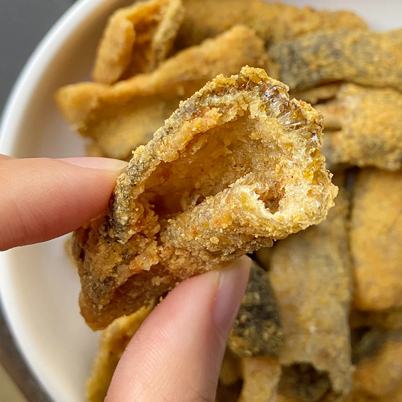 来甘多香脆烤鳕鱼皮即食海鲜蛋黄鱼皮下酒菜网红零食解馋休闲小吃