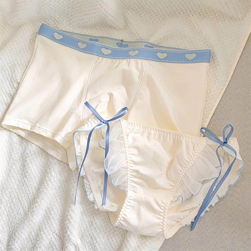 纯欲性感蕾丝情调情侣内裤纯棉款一男一女简约短裤送男女朋友礼物