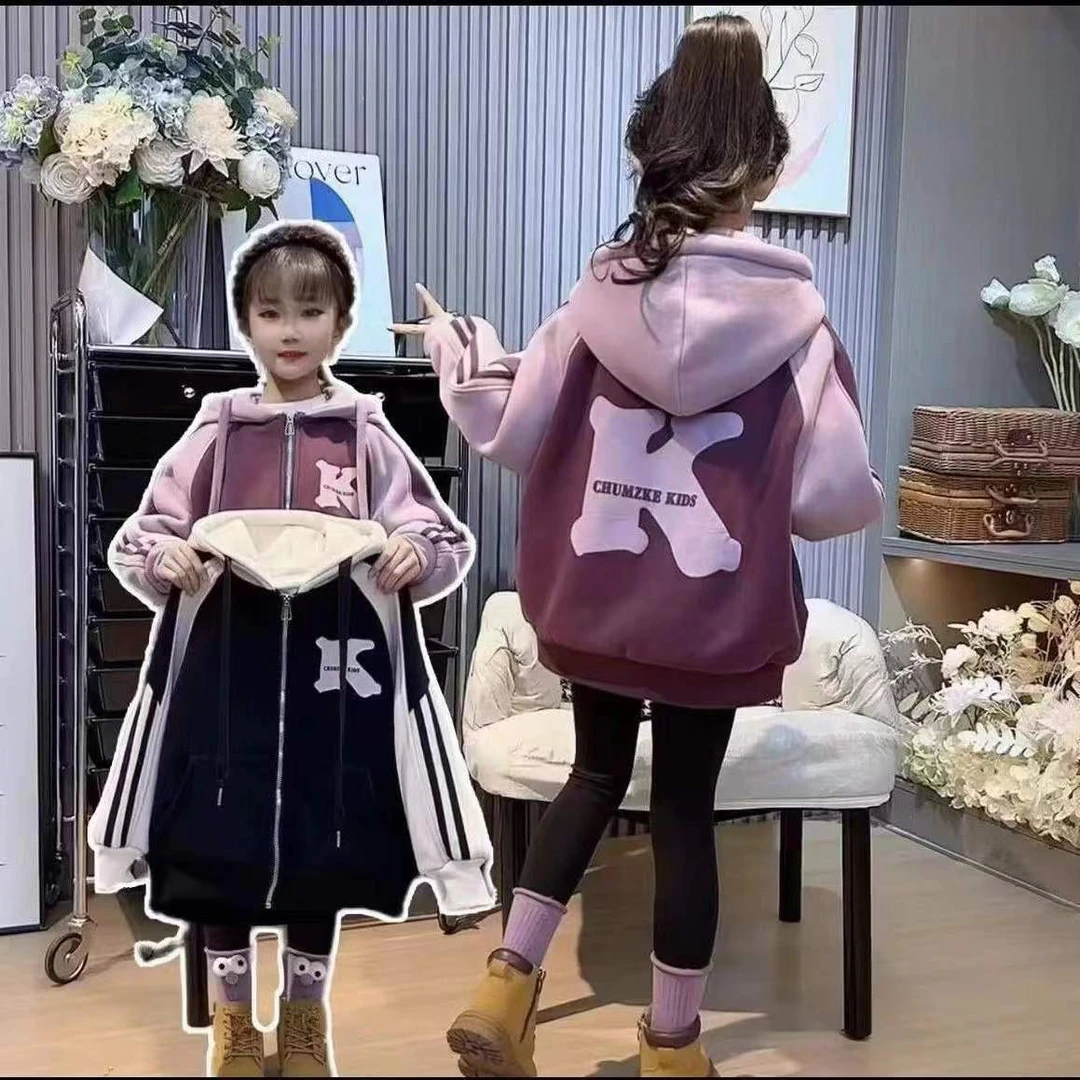 童装女童加绒外套冬装2025新款女童网红女中大童儿童装洋气